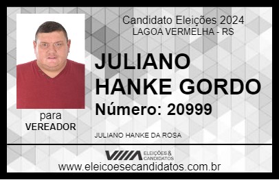 Candidato JULIANO HANKE GORDO 2024 - LAGOA VERMELHA - Eleições