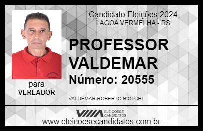 Candidato PROFESSOR VALDEMAR 2024 - LAGOA VERMELHA - Eleições