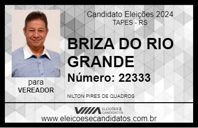 Candidato BRIZA DO RIO GRANDE 2024 - TAPES - Eleições