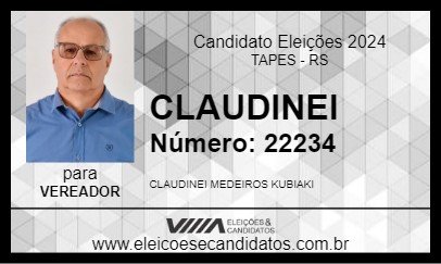 Candidato CLAUDINEI 2024 - TAPES - Eleições