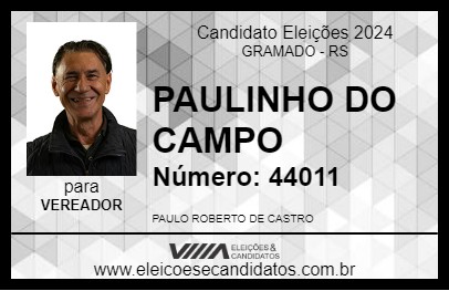 Candidato PAULINHO DO CAMPO 2024 - GRAMADO - Eleições