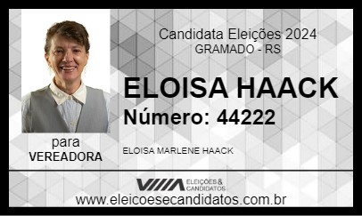 Candidato ELOISA HAACK 2024 - GRAMADO - Eleições