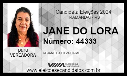 Candidato JANE DO LORA 2024 - TRAMANDAÍ - Eleições