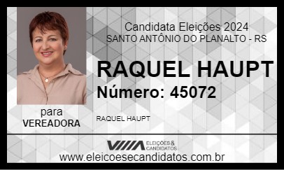 Candidato RAQUEL HAUPT 2024 - SANTO ANTÔNIO DO PLANALTO - Eleições