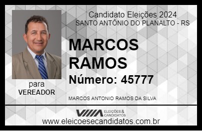 Candidato MARCOS RAMOS 2024 - SANTO ANTÔNIO DO PLANALTO - Eleições