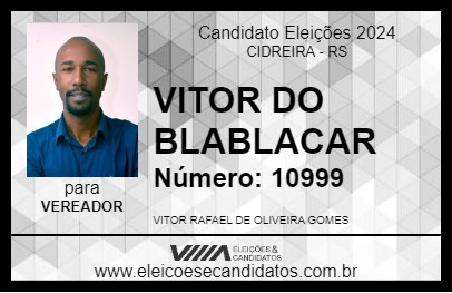 Candidato VITOR DO BLABLACAR 2024 - CIDREIRA - Eleições