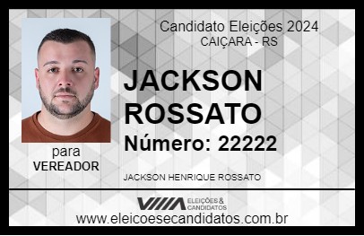 Candidato JACKSON ROSSATO 2024 - CAIÇARA - Eleições