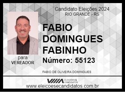 Candidato FABIO DOMINGUES FABINHO 2024 - RIO GRANDE - Eleições