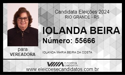 Candidato IOLANDA BEIRA 2024 - RIO GRANDE - Eleições