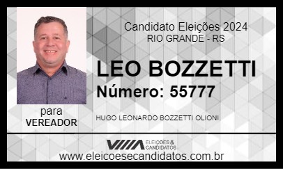 Candidato LEO BOZZETTI 2024 - RIO GRANDE - Eleições