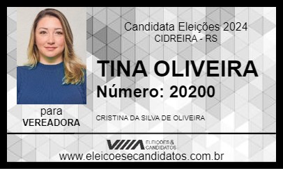 Candidato TINA OLIVEIRA 2024 - CIDREIRA - Eleições