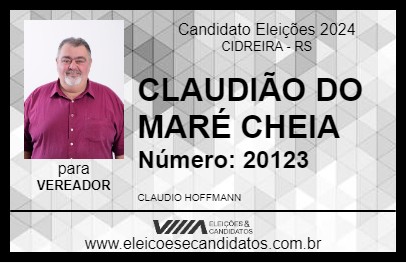 Candidato CLAUDIÃO DO MARÉ CHEIA 2024 - CIDREIRA - Eleições