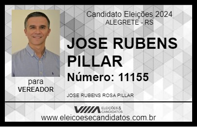 Candidato JOSE RUBENS PILLAR 2024 - ALEGRETE - Eleições