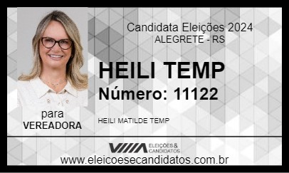 Candidato HEILI TEMP 2024 - ALEGRETE - Eleições