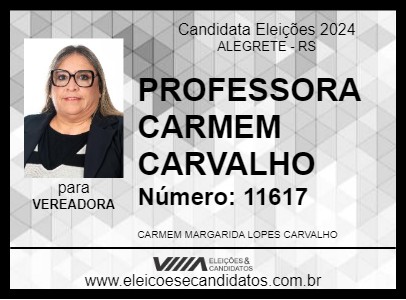 Candidato PROFESSORA CARMEM CARVALHO 2024 - ALEGRETE - Eleições