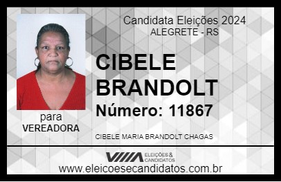 Candidato CIBELE BRANDOLT 2024 - ALEGRETE - Eleições