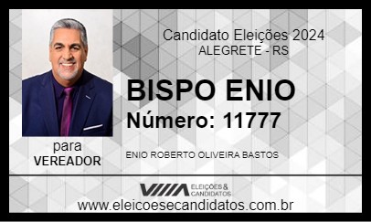 Candidato BISPO ENIO 2024 - ALEGRETE - Eleições