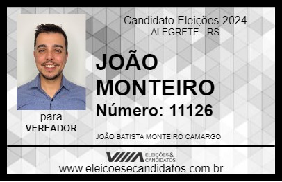 Candidato JOÃO MONTEIRO 2024 - ALEGRETE - Eleições