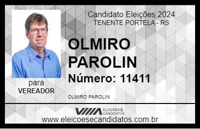 Candidato OLMIRO PAROLIN 2024 - TENENTE PORTELA - Eleições