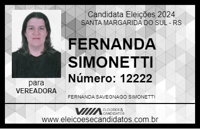 Candidato FERNANDA SIMONETTI 2024 - SANTA MARGARIDA DO SUL - Eleições