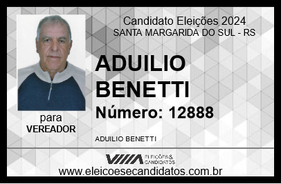 Candidato ADUILIO BENETTI 2024 - SANTA MARGARIDA DO SUL - Eleições