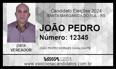 Candidato JOÃO PEDRO 2024 - SANTA MARGARIDA DO SUL - Eleições