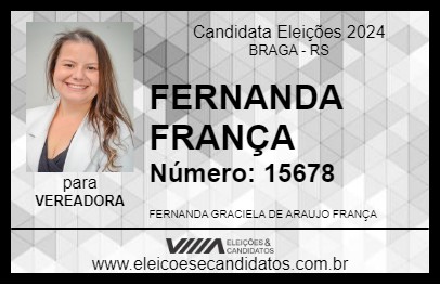 Candidato FERNANDA FRANÇA 2024 - BRAGA - Eleições