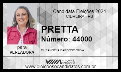 Candidato PRETTA 2024 - CIDREIRA - Eleições