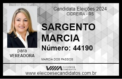 Candidato SARGENTO MARCIA 2024 - CIDREIRA - Eleições