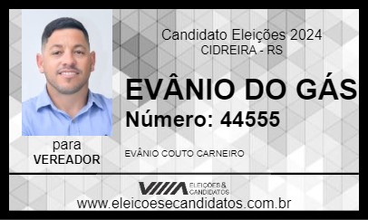 Candidato EVANIO DO GÁS 2024 - CIDREIRA - Eleições