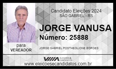 Candidato JORGE VANUSA 2024 - SÃO GABRIEL - Eleições