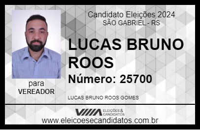 Candidato LUCAS BRUNO ROOS 2024 - SÃO GABRIEL - Eleições