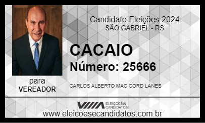 Candidato CACAIO 2024 - SÃO GABRIEL - Eleições