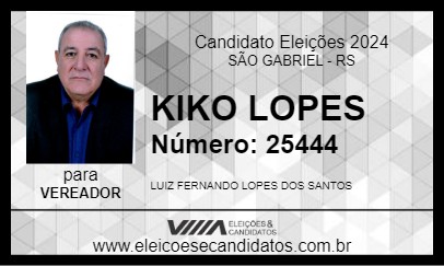 Candidato KIKO LOPES 2024 - SÃO GABRIEL - Eleições