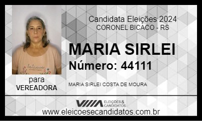 Candidato MARIA SIRLEI 2024 - CORONEL BICACO - Eleições