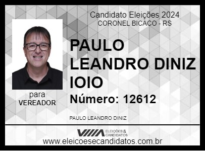 Candidato PAULO LEANDRO DINIZ IOIO 2024 - CORONEL BICACO - Eleições