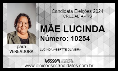 Candidato MÃE LUCINDA 2024 - CRUZ ALTA - Eleições