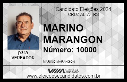 Candidato MARINO MARANGON 2024 - CRUZ ALTA - Eleições