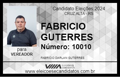 Candidato FABRICIO GUTERRES 2024 - CRUZ ALTA - Eleições