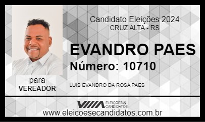 Candidato EVANDRO PAES 2024 - CRUZ ALTA - Eleições