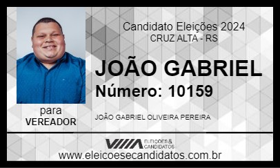 Candidato JOÃO GABRIEL 2024 - CRUZ ALTA - Eleições