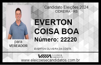 Candidato EVERTON COISA BOA 2024 - CIDREIRA - Eleições