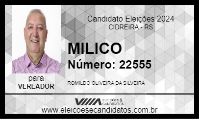 Candidato MILICO 2024 - CIDREIRA - Eleições