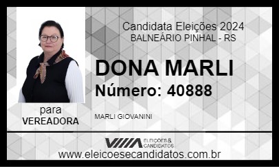 Candidato DONA MARLI 2024 - BALNEÁRIO PINHAL - Eleições