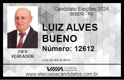 Candidato LUIZ ALVES BUENO 2024 - SEBERI - Eleições