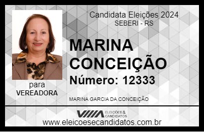 Candidato MARINA CONCEIÇÃO 2024 - SEBERI - Eleições