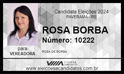 Candidato ROSA BORBA 2024 - PAVERAMA - Eleições