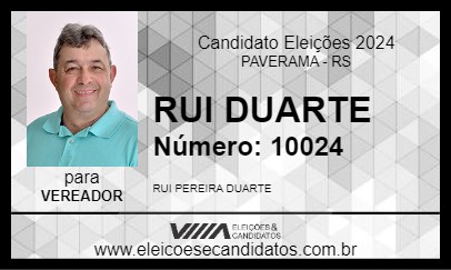 Candidato RUI DUARTE 2024 - PAVERAMA - Eleições