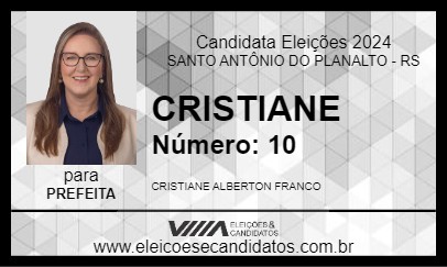 Candidato CRISTIANE 2024 - SANTO ANTÔNIO DO PLANALTO - Eleições