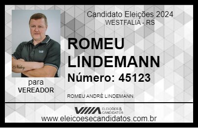 Candidato ROMEU LINDEMANN 2024 - WESTFALIA - Eleições